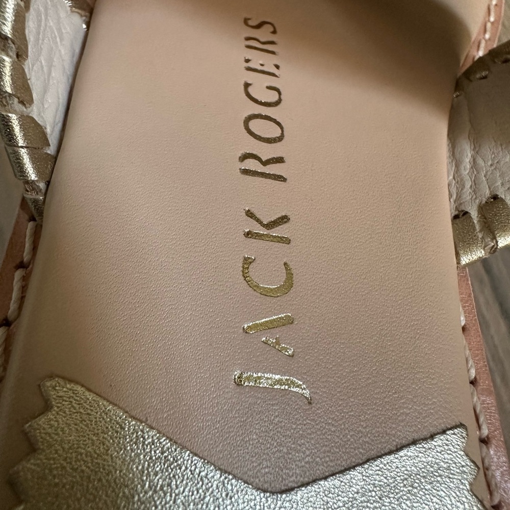 Jack Rogers Metallic Gold Jack Flat Sandals - Picture 3 of 6